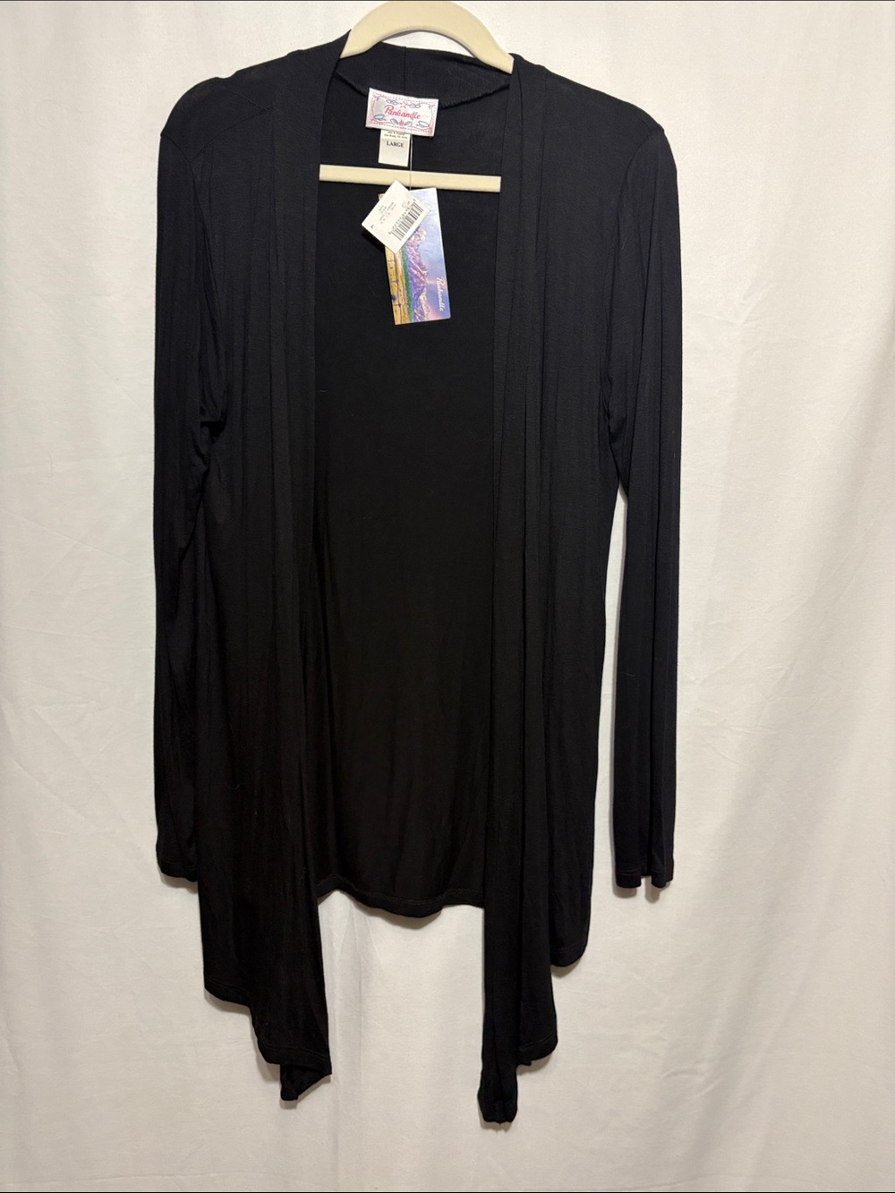 Black Draped Open-Front Cardigan - Lush Layering